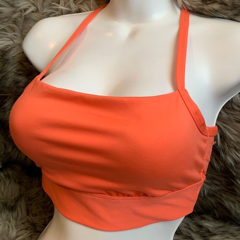 All in Motion Lined Wireless Light Support Sports Bra M Orange